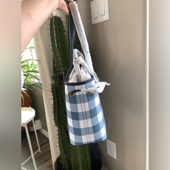 NWT Michael Kors Jet Set Travel Small Drawstring Reversible Tote Bag Navy - Picture 3 of 8